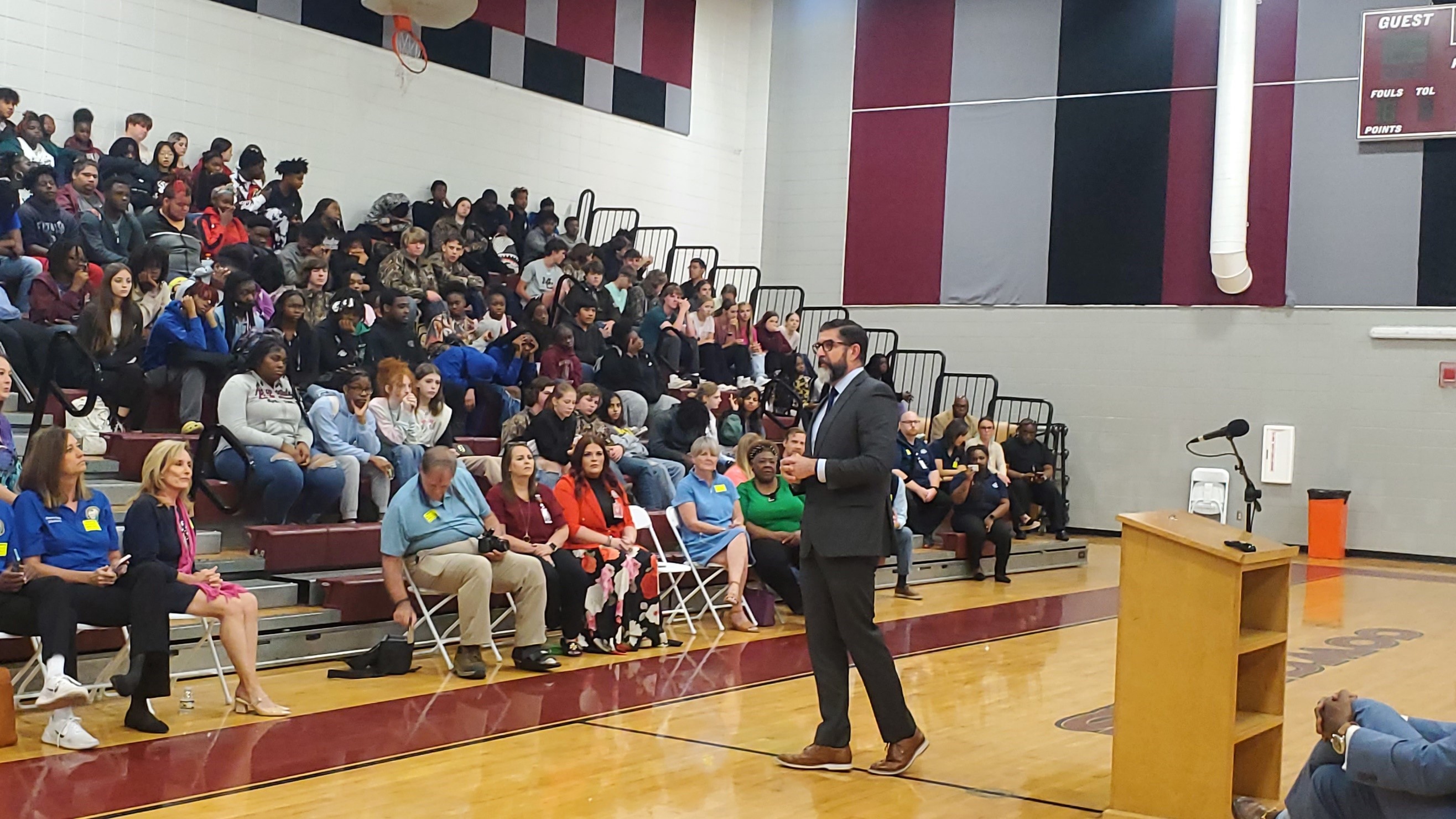 Commissioner Manny Diaz, Jr. with Madison County High School students