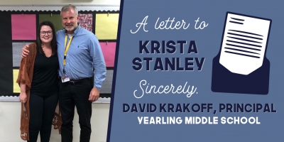 A Letter from YMS Principal David Krakoff to Florida’s State Teacher of the Year Krista Stanley